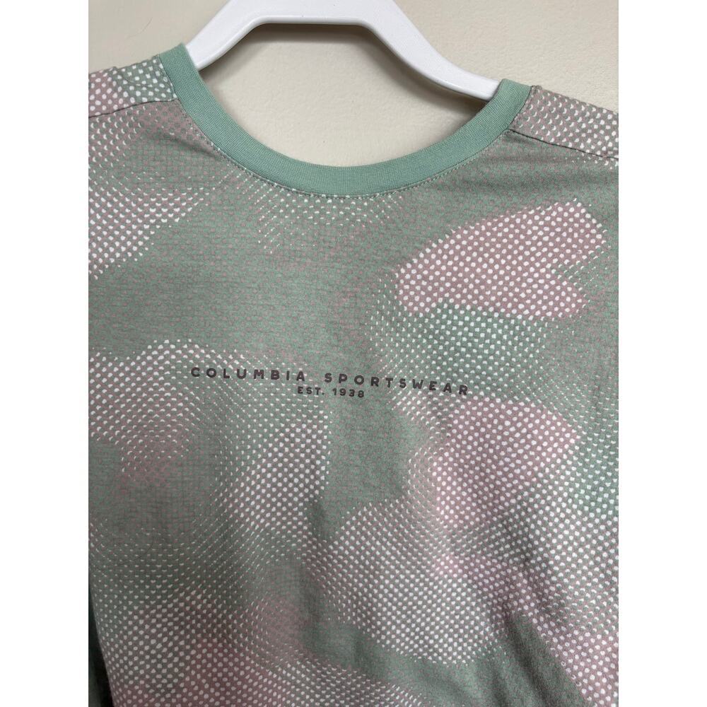 Columbia Sportswear Women’s Large Green Camo Crop T-Shirt Organic Cotton Tee - Picture 2 of 7